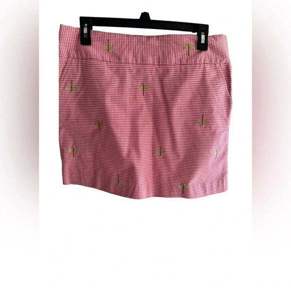 J. Crew Gingham and Dragonfly Skirt Pink Size 8 - Picture 2 of 4